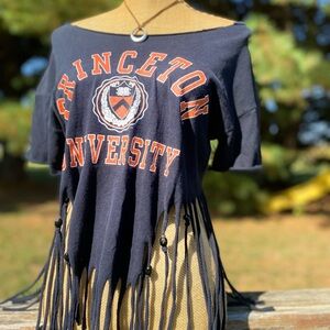 SOLD Princeton University ‘06 Distressed Fringe Rip Lucky Festival Tee S